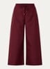 Aureo high waist wide fit broek met strikceintuur - Bordeauxrood