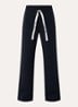 Bali high waist straight fit broek met steekzakken - Donkerblauw