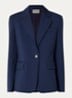 Blazer in wolblend met klepakken - Donkerblauw