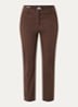 Cecco high waist straight fit cropped pantalon met steekzakken - Bruin