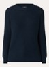 Daere fijngebreide trui met ronde hals - Donkerblauw