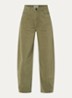 Dordine high waist wide fit broek met steekzakken - Khaki