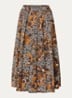Duomo midi rok met print en steekzakken - Oranje
