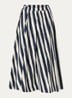 Duomo midi rok met print en steekzakken - Donkerblauw