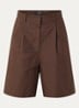 Ecuba high waist straight fit korte broek in linnenblend - Bruin