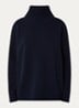 Grofgebreide trui van wol met col - Donkerblauw
