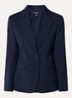 Lamine blazer van scheerwol met schoudervulling en klepzakken - Blauw