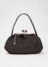 Pasticcino clutch met gevlochten detail en afneembare schouderriem - Donkerbruin