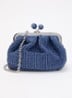 Pasticcino Small clutch met gevlochten detail en afneembare schouderriem - Blauw