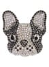 Perle broche met strass - Zilver