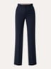 Quasar high waist straight fit pantalon van scheerwol met persplooi - Donkerblauw