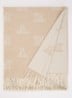 Sjaal van kasjmier met logoprint en franjes 180 x 70 cm - Beige