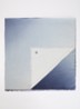Sjaal van wol met dip-dye dessin 140 x 140 cm - Donkerblauw