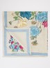 Sjaal van zijde met bloemprint 90 x 90 cm - Creme