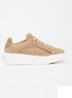 Sneaker van suède met details van leer - Zand