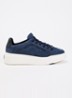 Sneaker van suède met logo - Indigo