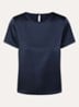 Top van satijn met ronde hals - Donkerblauw