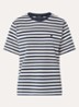 Venaco T-shirt met streepprint en logoborduring - Donkerblauw