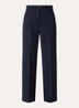Visivo high waist straight fit pantalon van scheerwol - Blauw