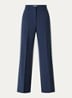 Visivo high waist straight fit pantalon van scheerwol - Donkerblauw