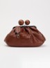 Clutch van leer met afneembare schouderriem - Roodbruin