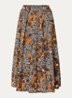 Duomo midi rok met print en steekzakken - Oranje