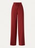 High waist wide fit pantalon met steekzakken - Rood