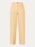 Malizia high waist wide fit pantalon van linnen - Geel