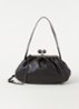 Pasticcino clutch van leer met afneembare schouderriem  - Zwart