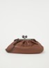 Pasticcino clutch van leer met afneembare schouderriem  - Bruin