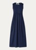 Ricordo midi jurk met smockwerk - Donkerblauw
