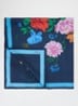 Sjaal van zijde met bloemprint 90 x 90 cm - Royalblauw