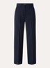 Visivo high waist straight fit pantalon van scheerwol - Blauw