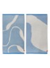 Nova Arte badhanddoek - 500 gr/m2 - 90 x 50 cm - set van 2 - Lichtblauw