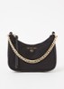 Jet Set Small schoudertas met leren details  - Zwart