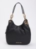 Lillie Large schoudertas met logo - Zwart