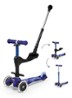 Mini Micro Deluxe 3-in-1 Push step met LED-verlichting  - Blauw