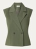 Gale double-breasted gilet  - Olijfgroen