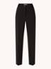 Gale high waist straight fit pantalon met steekzakken en persplooi - Zwart