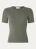 Igor T-shirt met ribstructuur - Legergroen