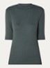 Krown T-shirt met ribstructuur - Groen