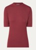 Krown T-shirt met ribstructuur - Bordeauxrood