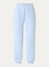 Tia high waist tapered fit joggingbroek met logo en steekzakken - Lichtblauw