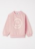 Disc sweater met print - Zalmroze