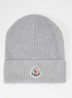 Classic ribgebreide muts met logo - Grijs