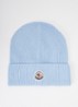 Classic ribgebreide muts met logo - Lichtblauw