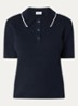 Fijngebreide polo met logo - Donkerblauw