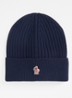 Grenoble ribgebreide muts van wol - Donkerblauw