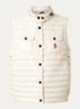 Gumiane gewatteerde bodywarmer met donsvulling en opbergbare capuchon - Creme