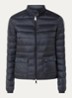 Lans gewatteerd jack met donsvulling en logoborduring - Donkerblauw
